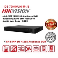 Hikvision iDS-7204HUHI-M1/S 4-ch 5MP 1U H.265 AcuSense DVR With Audio Over Coax - 4 Channel Hikvisio