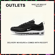 กล่องที่สมบูรณ์ Nike Air Max 97 " Black " Running Shoes 921826 - 001 รับประกัน 1 ปี