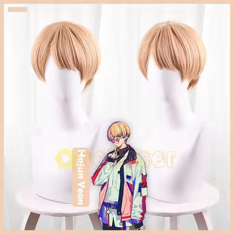 Hajun Yeon Cosplay Wig Paradox Live Orange Short Hair Heat-resistant Fiber Hair + Wig Cap Halloween 