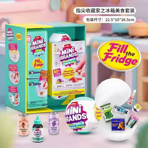 Zuru Mini Brands Mini Minis Fill the Fridge Collectible Blind Box Toys Genuine in Stock Mini Refrige