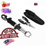 Stainless Steel Fish Lip Gripper + PLIER FISHING 1 SET PLAYER FISHING PLAYAR MANCING PENYEPIT IKAN