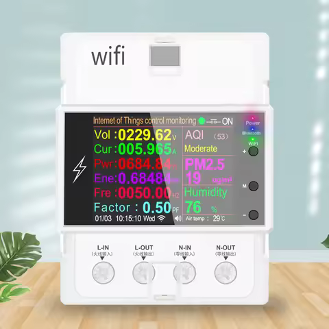AT4PW Smart Electricity Meter AC 110V 220V 100A WiFi Smart Power Meter Remote Control Share Manageme