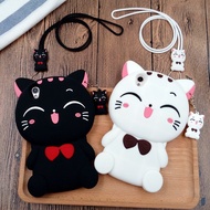 Three-Dimensional Cartoon OPPO AX5S AX5 AX7 PRO R17 R15 A73 A75S Silicone Phone Case Cute Cat Pendant Free Lanyard