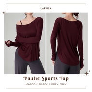 PAULIE SPORTS TOP Yoga Workout Pilates Sport Shirt Woman Quick Dry T Shirt Woman