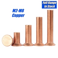 Copper countersunk head rivets GB869 percussion type flat head flat cone head solid rivets Copper d 