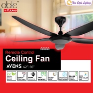 Rubine able AVENS 42" 56" Black DC Motor 5 Blade 18 Speeds SIRIM Remote Control Ceiling Fan Kipas Si
