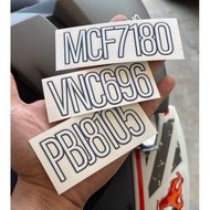 STICKER NO PLATE DEPAN MOTOR | STICKER MOTOR | STICKER KERETA