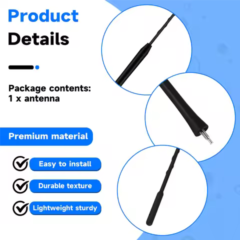 #357A 30 Cm Short Rod Antenna for Seat Ibiza 6L 6J Leon 1M 1P Skoda Altea 5P (Black)