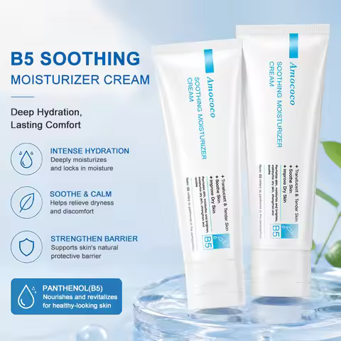 Amococo B5 Face Moisturizer Cream 80g Soothing Hydrating Facial Cream with Panthenol and Hyaluronic 