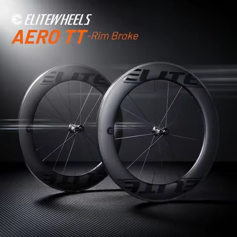 ELITEWHEELS AERO-TT Wheels Carbon Fiber Triathlon Wheelst V Brake Tubeless Clincher Wheel For TT Bik