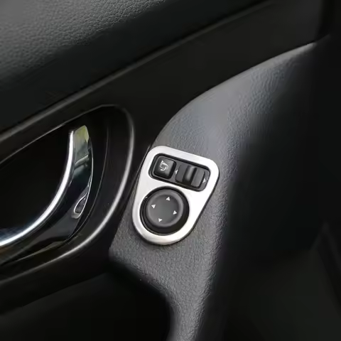 Stainless Steel Interior Rearview Rear View Mirror Adjustment Cover Trim sticker for Nissan Qashqai 