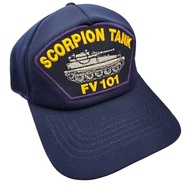 Navy Blue Cap With Embroidered SCORPION TANK FV 101