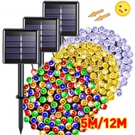 ไฟโซล่าเซลล์ ไฟกระพิบ 100LED Solar Cell ไฟประดับ12M โคมไฟโซลาร์เซลล์ ไฟตกแต่งสวน แผงโซล่าเซลล์ ไฟกระ