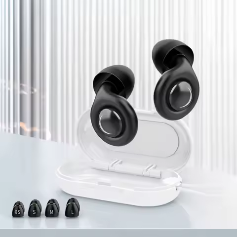 Reusable Silicone Snore Blocker Ear Plug with 10 Ear Tips in XS/S/M/L Anti-Noise Motorcycle Earplugs