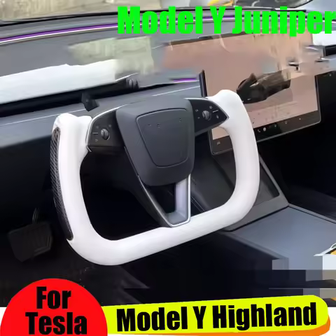 350mm Yoke Handle For Tesla Model Y Juniper 2025 Carbon Yoke Steering Wheel For Tesla Y Juniper Yoke