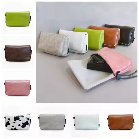 New PU Camera Bag Waterproof Shockproof Digital Camera Case Multi-functional Portable Photography Ba