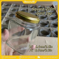 200ML Transparent Square Honey Container Chili Sauce Jar Jam Fermented Bean Curd Cream Container