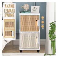 Lemari Laci Pakaian Plastik Akako Swing Laci Rotan 2 susun 3 susun 4 susun