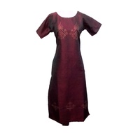 PURE RAW SILK LONG KURTI TOPS WITH STONE WORK (Short Sleeve)