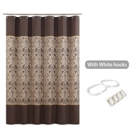 Muwago Solid Chocolate Farmhouse Style Bathroom Curtain Polyester Waterproof Fabric Bathroom Cover Brown Shower Curtain8521