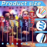 24 Pack Movie Night Party Supplies Movie Night Drinking Straws PET Projector Popcorn Trophy Drinking