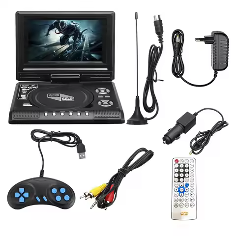 A68Z Portable 7.8 Inch TV Home Car DVD Player HD VCD CD MP3 HD EVD Player With TV/FM/USB/Game Functi