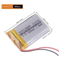 CE ROHS Lithium Polymer 3.7V 800mAh 612338 Li-Po Li ion Rech