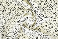Unin Fiber, Komon Workshop, Futagoshi Crepe, Flower Fubuki (1126-B), White x Black, 6.6 ft (2 m x 11