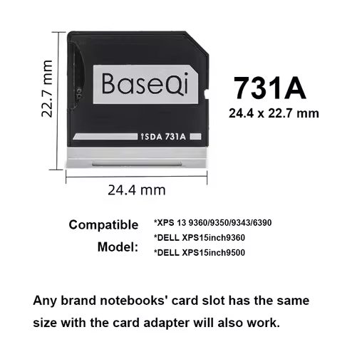 Suitable For DELL XPS15inch 9360/9500/ Dell XPS 13inch Dell 9350/9343/9360 BaseQi Micro SD Adapter