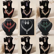 Necklace set exaggerated retro bridal banquet earrings necklace for women