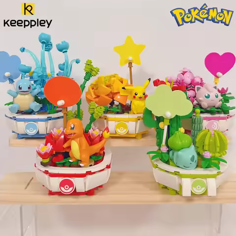 Keeppley Pokémon Succulent Building Block Flower Series Squirtle Pikachu Jigglypuff Charmander Assem