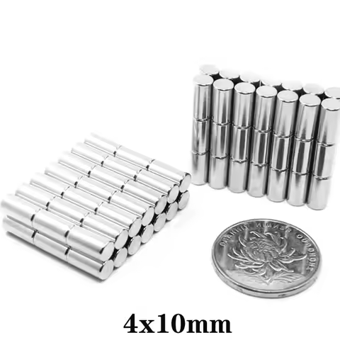 4x10mm Thick Round Powerful Magnet 4*10 Long Cylinder Strong Magnets For Fridge DIY Building Scienti