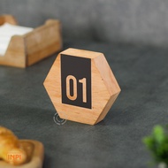 Wooden table numbers - cafe table numbers - unique-shaped table numbers - wooden hexagons
