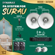 PA System For Surau/ Masjid Package DYNAMAX P120VUB PA Amplifier, 20 inch Horn Speakers with driver 