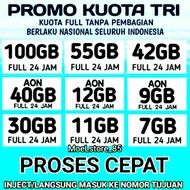 PAKET PROMO INTERNET TRI 3 55GB 100GB INJECT KUOTA 3 HAPPY THREE AON UNLIMITED