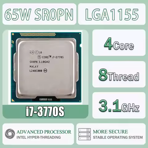 Intel Core I7-3770S 3.1GHz 4 Cores 8 Threads 65W I7 3770S Computer CPU Processor Server LGA 1155