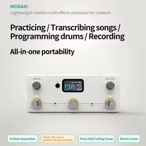 LIVTRA MOSAIC 3-Switch Guitar Bass Multi-Effects Processor 44.1kHz 24bit 30 Amps 30IRs Bluetooth 7.5