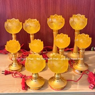 1-flower lapis lazuli lotus altar lamp for altar decoration, durable and beautiful lotus led altar l