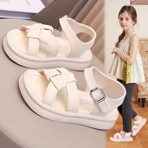 Children's Sandals for Girls Shoes for Kids Summer Soft Flat Heels Beach Princess Shoes 10 Years 202