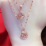 Jewelry Russia 585 Purple Gold Necklace Women Rose Gold Colorful Gold Necklace Necklace Pendant Clav