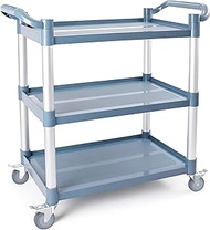 3-Tier Rolling Utility Cart on Wheels, 510 lbs Capacity Utility Service Cart, Commercial Kitchen Car