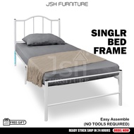 Metal Single Bed Frame JSH S21 - Katil Bujang Murah Katil Besi Home Bedroom Furniture Katil Budak Ka