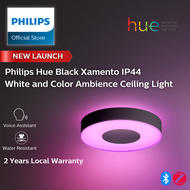 Philips Hue Black Xamento Smart Ceiling Light - White and Color Ambience with 16 million Color Smart Light IP44