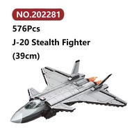 ✨J-20 Stealth Fighter Building Blocks 576 Pcs SEMBO Block Plane Bricks Toy Set