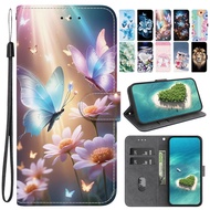 Samsung Galaxy A15 5G Case Stand Flip Wallet Case For Galaxy A05 A05S A25 A35 5G Case Luxury Painted