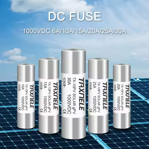 Solar DC Fuses 1000V PV Photovoltaic 6A 10A 15A 20A 25A 30A 10*38MM High Voltage for Solar System Sh