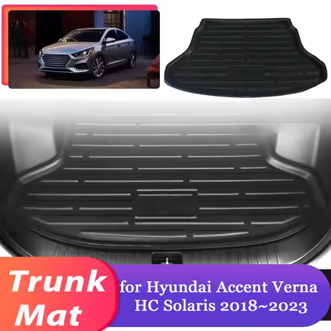 Car Trunk Mat for Hyundai Accent Verna HC Solaris 2018~2023 Luggage Rug Cargo Boot Pad Liner Carpet 