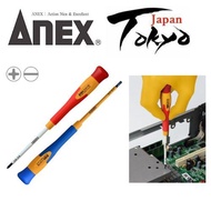 ANEX insulated precision screwdriver 2pc set +0×75 / -3×75