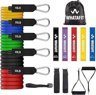 Whatafit Resistance Bands Set, Exercise Bands with Door Anchor, Handles, Carry Bag, Legs Ankle Strap