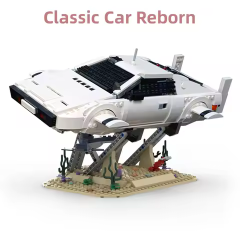 MOC Building Blocks Lotus Esprit S1 Super Racing Sport Car Wet Nellie Model DIY Assemble Bricks Tran